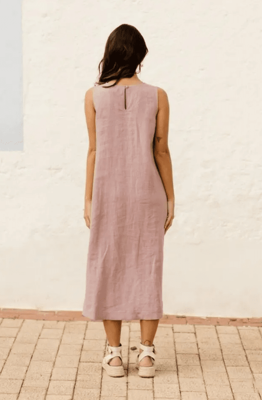 Magic Linen: Royal Toscana Linen Dress - Wood Rose__Floral Fixx Design Studio_The Floral Fixx