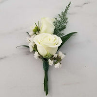 Mixed Blooms Corsage/Boutonniere_Boutonniere / White / Yes Glam_Flower Arrangement_The Floral Fixx_The Floral Fixx