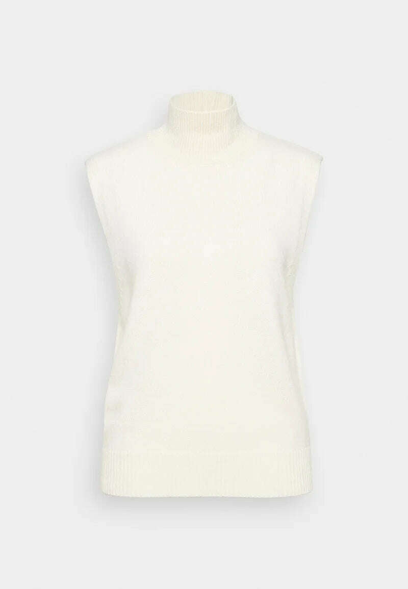Molly Bracken: SLEEVELESS MOCK NECK SWEATER - Off White_L__The Floral Fixx_The Floral Fixx
