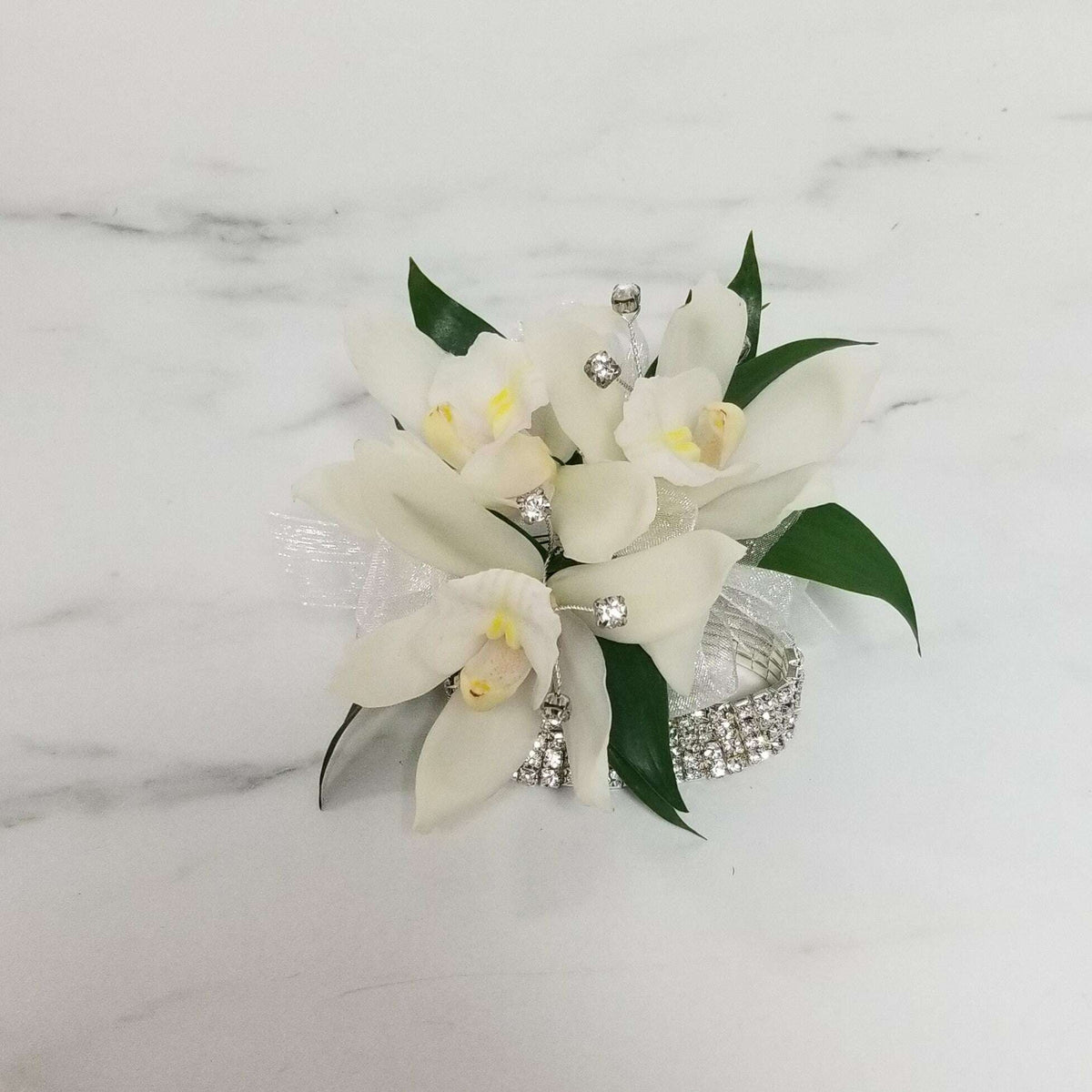 Orchids Corsage/Boutonniere_Small [2 Blooms] / White / Yes Glam_Flower Arrangement_The Floral Fixx_The Floral Fixx
