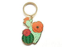 Paper Anchor Co. Blooming Cacti Enamel Keychain__Floral Fixx Design Studio_The Floral Fixx