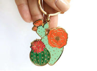 Paper Anchor Co. Blooming Cacti Enamel Keychain__Floral Fixx Design Studio_The Floral Fixx