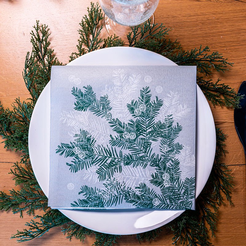 Françoise Paviot Branche Givrée dinner napkin