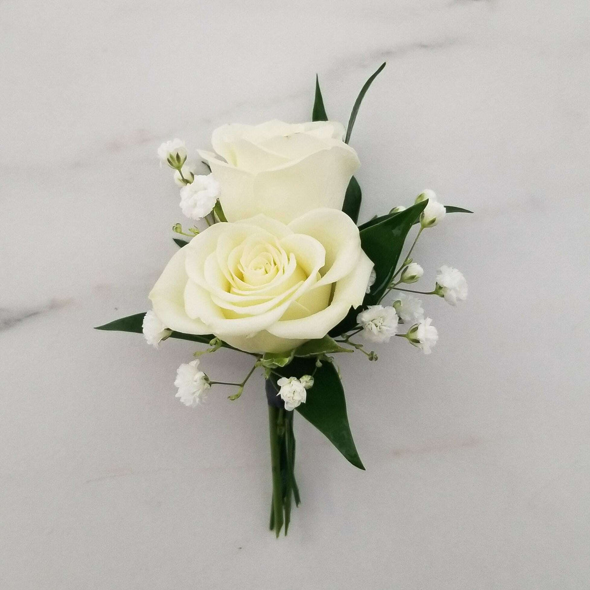 Spray Roses Corsage/Boutonniere_Boutonniere / Ivory / No Glam_Flower Arrangement_The Floral Fixx_The Floral Fixx